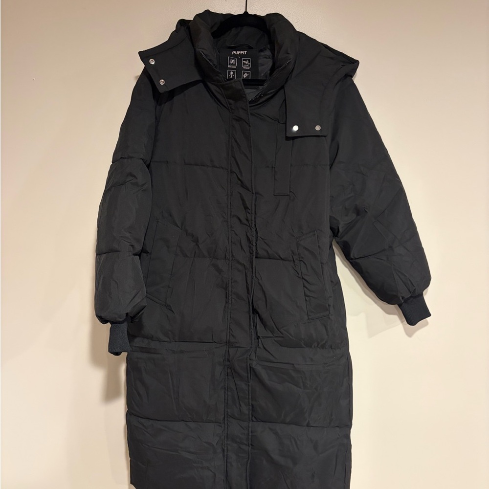 Women's Black Long Puffer